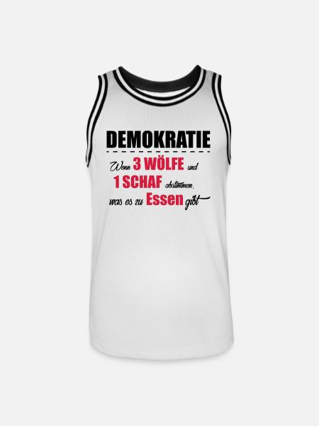 Demokratie - Männer Basketball-Trikot - Weiß/Schwarz