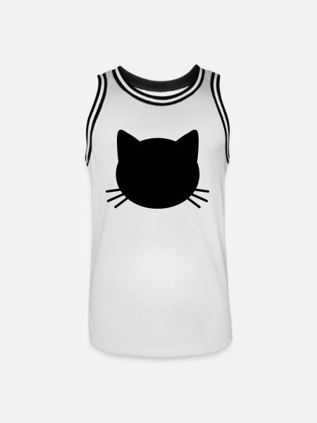 Cute Cat Face - Men's Basketball Jersey - white/black