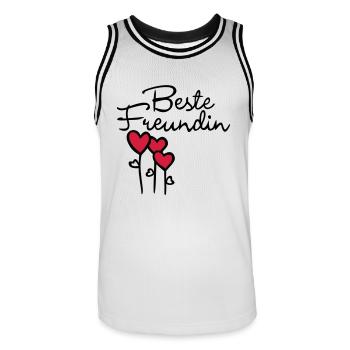BFF avec le coeur - Maillot de basket Homme - blanc/noir - Devant - AI Model Male 185 dark (185cm)