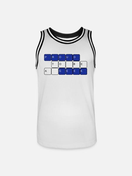 I'am en nørd, jeg er en nørd, freak, nørd, nørd, - Herre basketball-trikot - hvid/sort