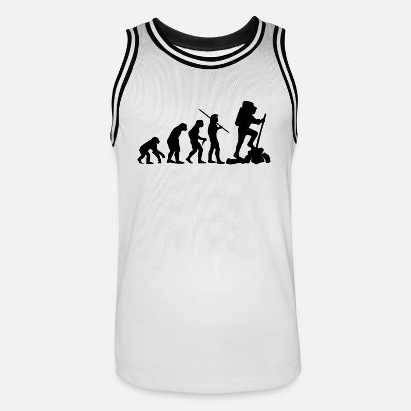 Evolution Bergsteiger/Wanderer - Männer Basketball-Trikot - Weiß/Schwarz