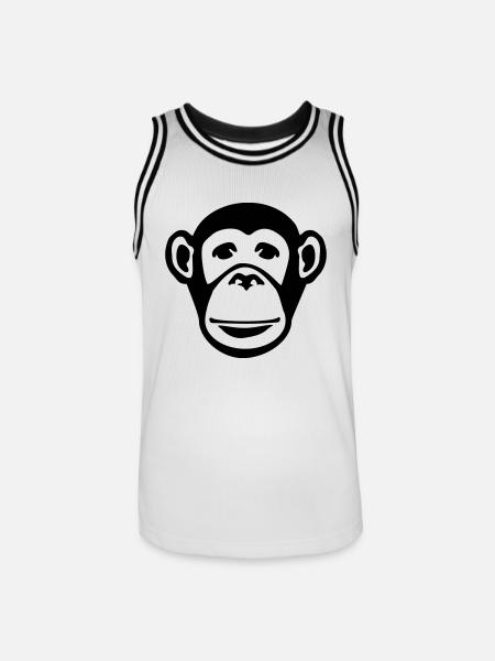 monkey_face_f1 - Men's Basketball Jersey - white/black