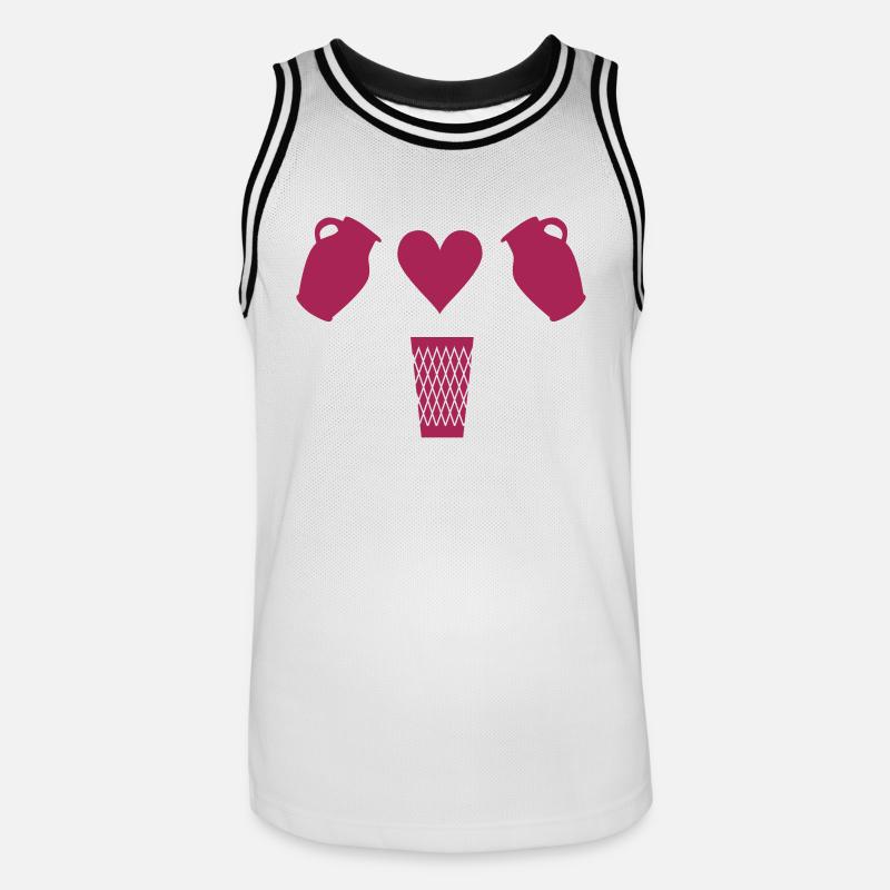 Bembel Love - Apfelwein und Geripptes - Männer Basketball-Trikot - Weiß/Schwarz