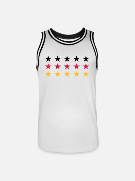 German Flag Stars Design - Men's Basketball Jersey - white/black