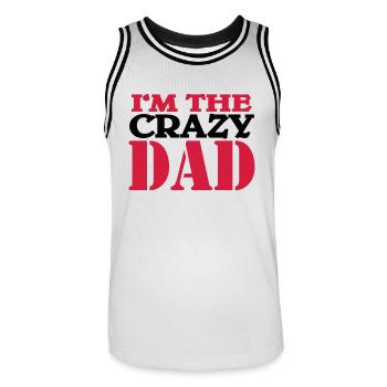 I'm the crazy dad - Maillot de basket Homme - blanc/noir - Devant - AI Model Male 185 dark (185cm)