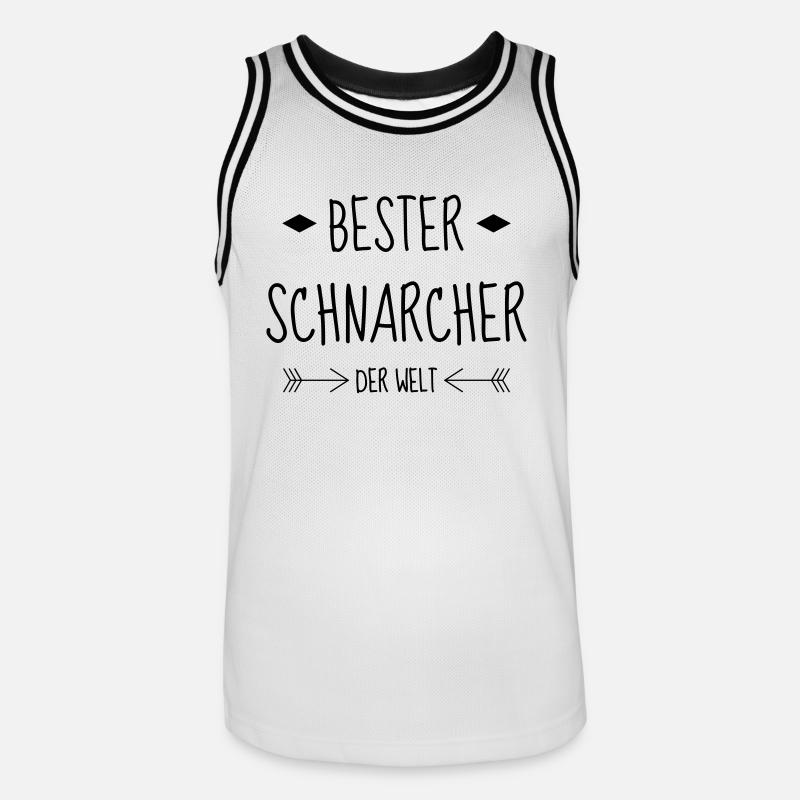 Schnarchen / Schnarcher / Schlaf / Schnarcherin - Männer Basketball-Trikot - Weiß/Schwarz