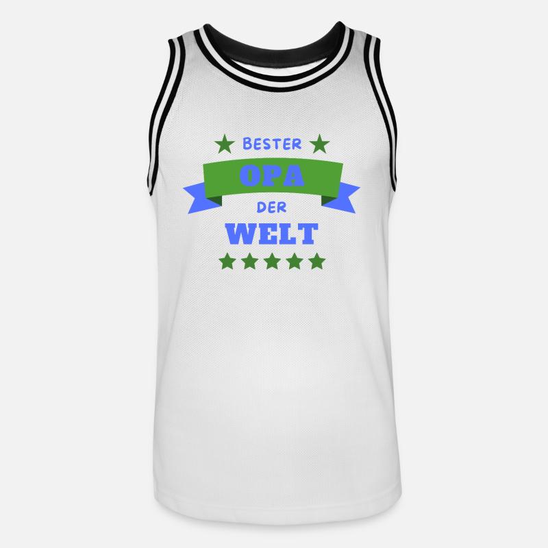 Bester Opa der Welt - Männer Basketball-Trikot - Weiß/Schwarz