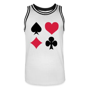 love_jeu_carte - Men's Basketball Jersey - white/black - Front - AI Model Male 185 dark (185cm)