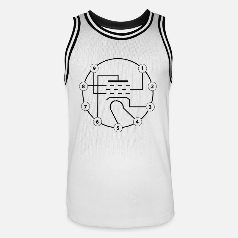 penthode - Männer Basketball-Trikot - Weiß/Schwarz