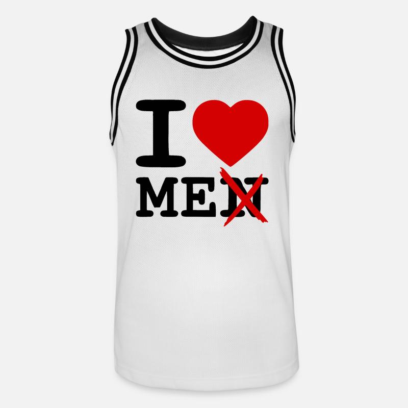 I love me - Maglia da basket per uomo - bianco/nero