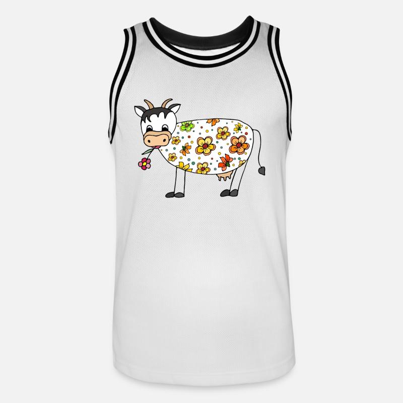 Cow - Men's Basketball Jersey - white/black
