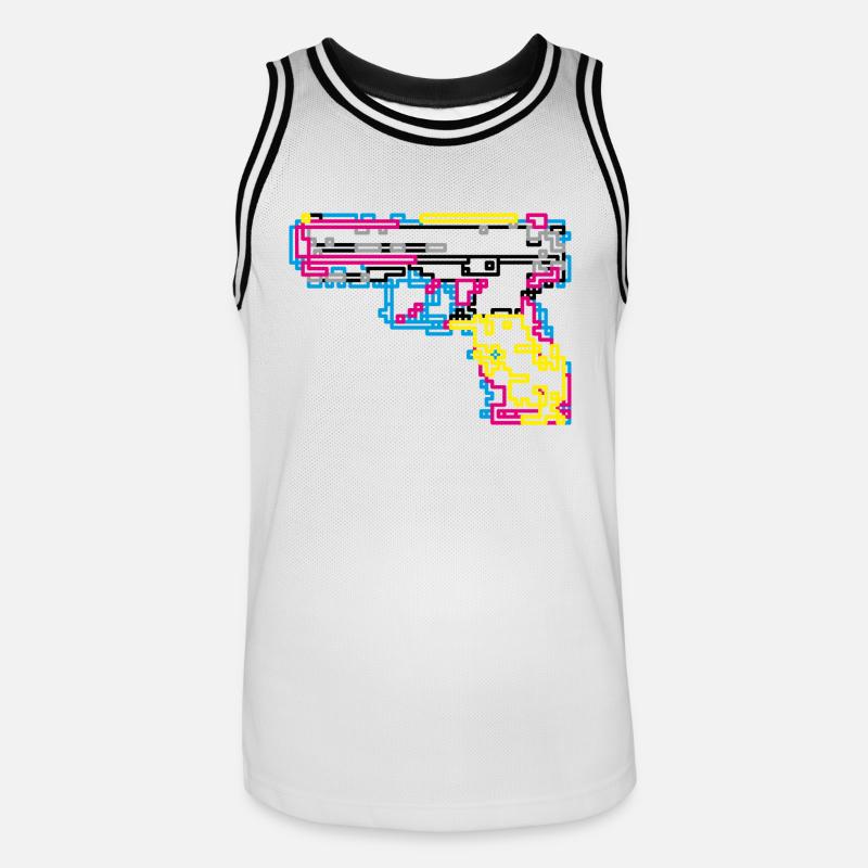 Pixelknarre - Männer Basketball-Trikot - Weiß/Schwarz