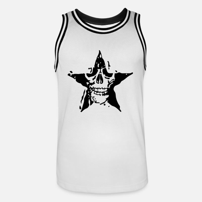 Todesstern Todes Kopf etoile4 - Männer Basketball-Trikot - Weiß/Schwarz