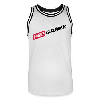 eSport Pro Gamer - Men's Basketball Jersey - white/black - Front - AI Model Male 185 dark (185cm)