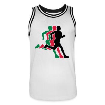 courir - Maillot de basket Homme - blanc/noir - Devant - AI Model Male 185 dark (185cm)