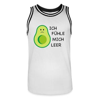 Avocado - Männer Basketball-Trikot - Weiß/Schwarz - Vorne - AI Model Male 185 dark (185cm)