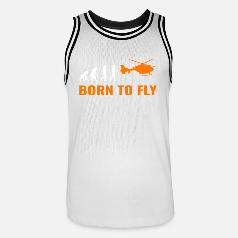 Hubschrauber Evolution Helikopter Pilot - Männer Basketball-Trikot - Weiß/Schwarz