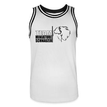 TEAM Miniature Schnauzer Hunde Hund Wilsigns - Männer Basketball-Trikot - Weiß/Schwarz - Vorne - AI Model Male 185 dark (185cm)