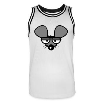 Maus Guckt Böse Wütend Frustriert Sauer Aggressiv - Männer Basketball-Trikot - Weiß/Schwarz - Vorne - AI Model Male 185 dark (185cm)