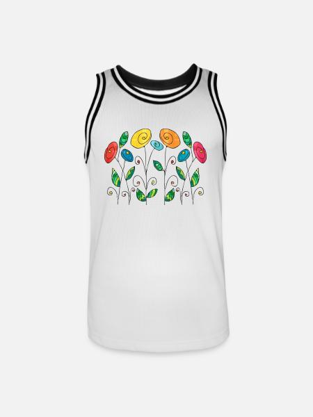 Blumen - Männer Basketball-Trikot - Weiß/Schwarz