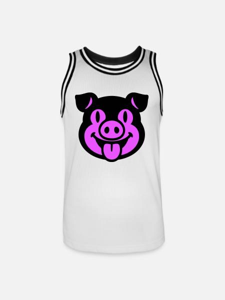 Piglet Pig Head - Men's Basketball Jersey - white/black