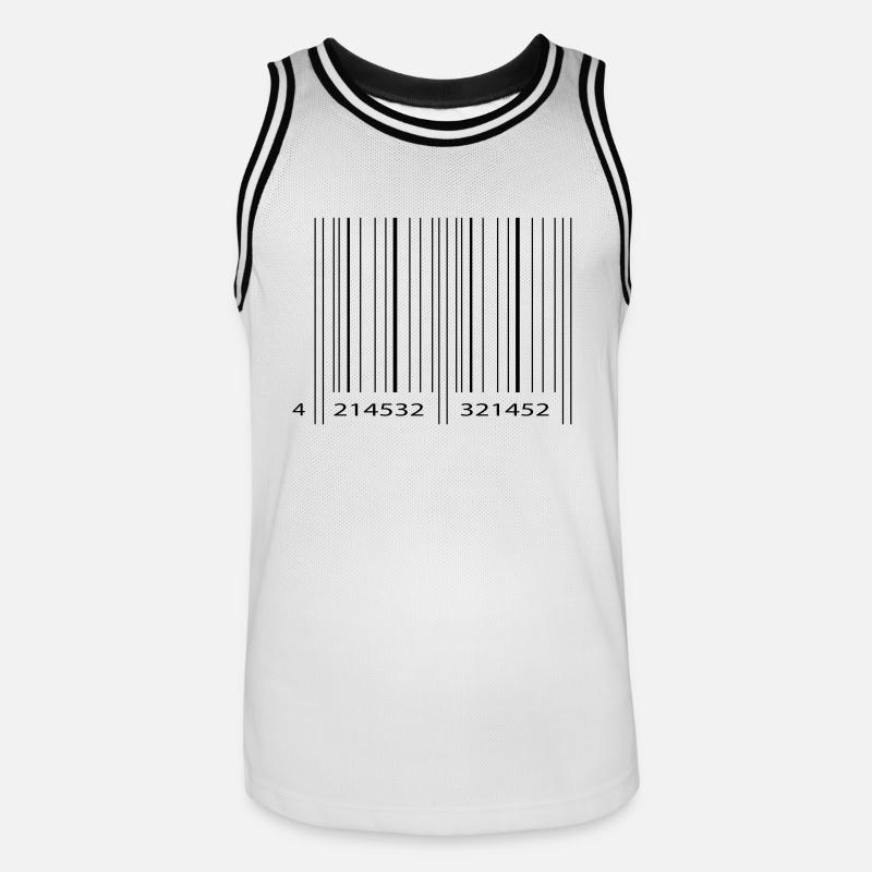 strichcode2 - Männer Basketball-Trikot - Weiß/Schwarz