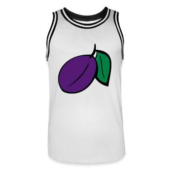 Pflaume - Männer Basketball-Trikot - Weiß/Schwarz - Vorne - AI Model Male 185 dark (185cm)