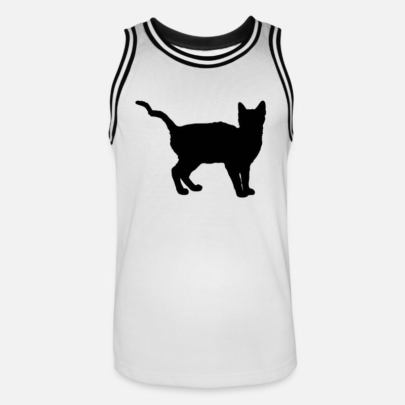 chat - Maillot de basket Homme - blanc/noir