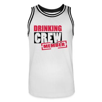 crew - Männer Basketball-Trikot - Weiß/Schwarz - Vorne - AI Model Male 185 dark (185cm)