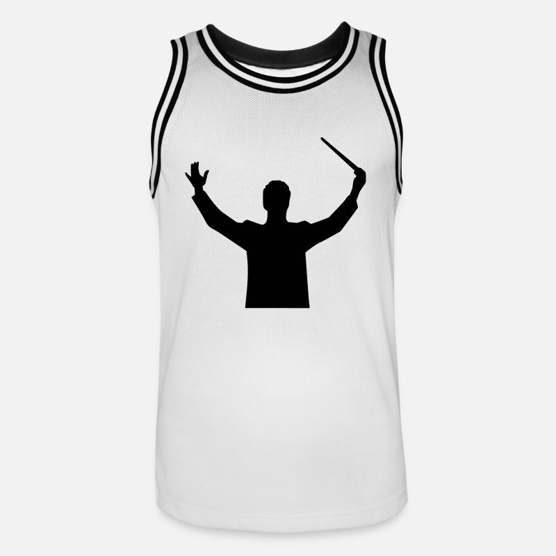 Dirigent - Männer Basketball-Trikot - Weiß/Schwarz