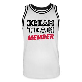 Dream Team Member - Maillot de basket Homme - blanc/noir - Devant - AI Model Male 185 dark (185cm)
