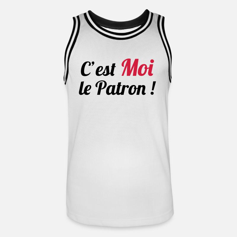 c'est MOI le Patron ! - Männer Basketball-Trikot - Weiß/Schwarz