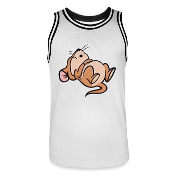 Schlafen Maus - Männer Basketball-Trikot - Weiß/Schwarz - Vorne - AI Model Male 185 dark (185cm)