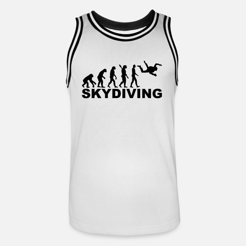 Evolution skydiving - Maillot de basket Homme - blanc/noir