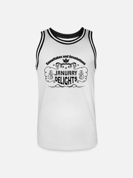 Snowflakes and Resolutions: January Delights. - Men's Basketball Jersey - white/black