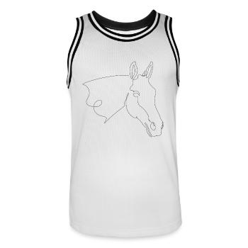 Pferdekopf Cocco - Männer Basketball-Trikot - Weiß/Schwarz - Vorne - AI Model Male 185 dark (185cm)