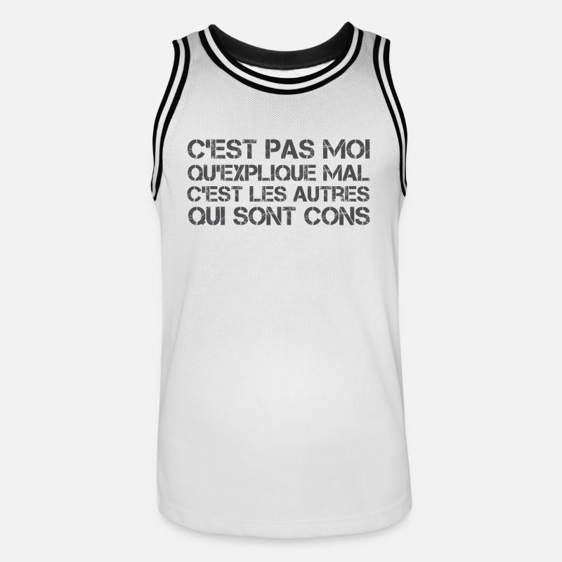 C'est pas moi qu'explique mal - Maillot de basket Homme - blanc/noir