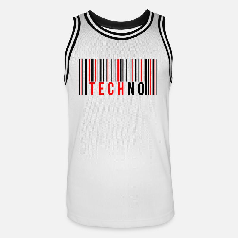 Techno Code - Männer Basketball-Trikot - Weiß/Schwarz