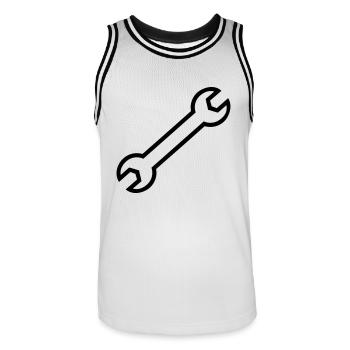 Screw wrench - Men's Basketball Jersey - white/black - Front - AI Model Male 185 dark (185cm)