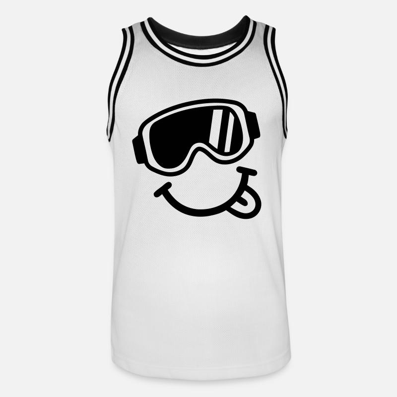 Ski Smiley - Maillot de basket Homme - blanc/noir