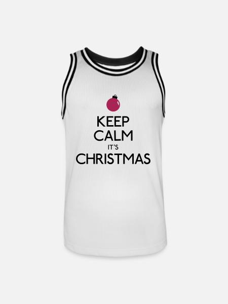keep calm its christmas - Men's Basketball Jersey - white/black
