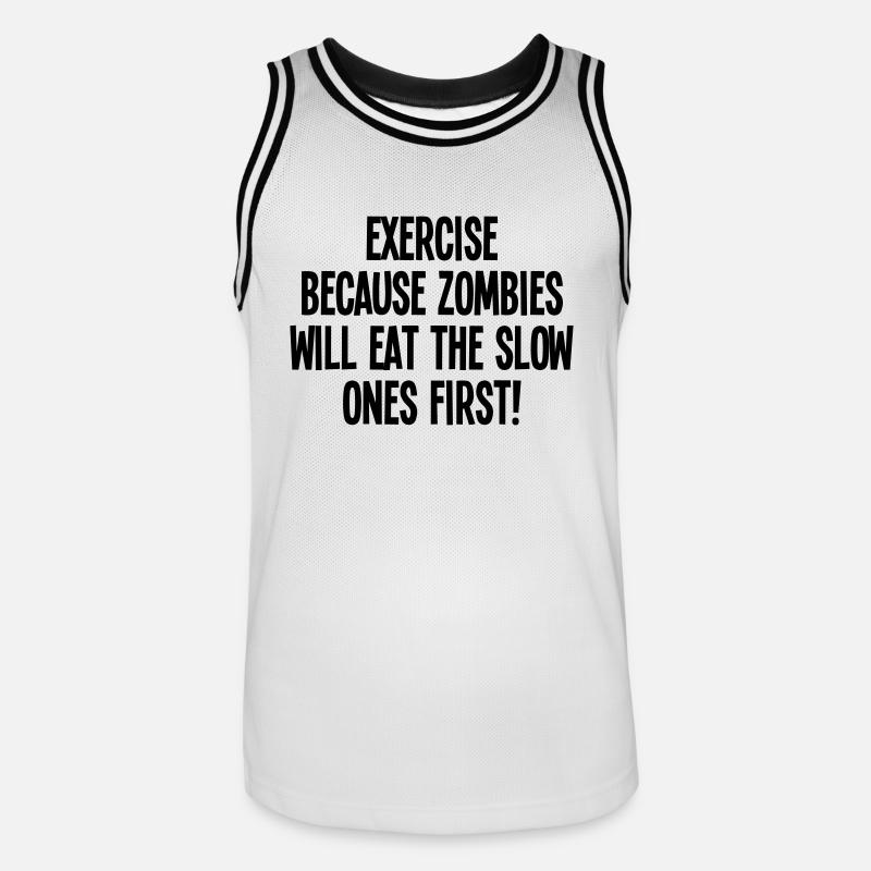 Exercise because zombies - Männer Basketball-Trikot - Weiß/Schwarz