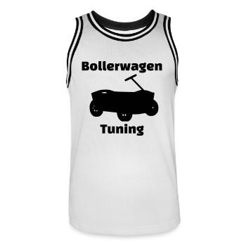 Bollerwagen Tunebar2 - Männer Basketball-Trikot - Weiß/Schwarz - Vorne - AI Model Male 185 dark (185cm)
