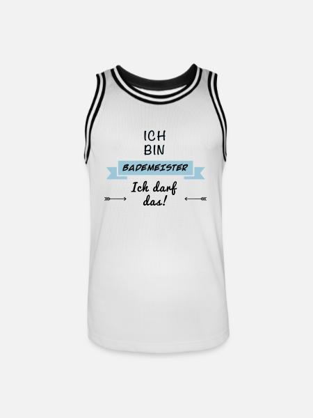 bademeister tshirt - Männer Basketball-Trikot - Weiß/Schwarz