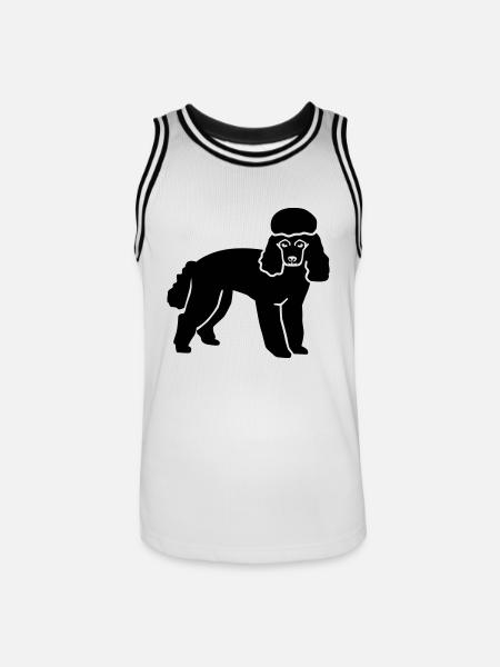 Caniche - Maillot de basket Homme - blanc/noir