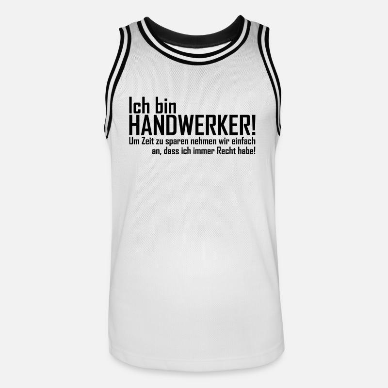 ich bin handwerker - Männer Basketball-Trikot - Weiß/Schwarz