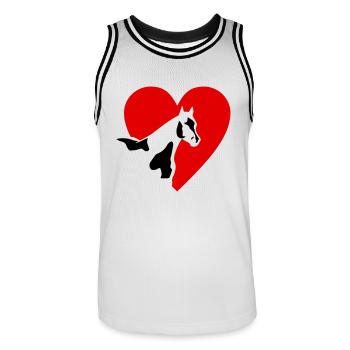 Paint Horse - Männer Basketball-Trikot - Weiß/Schwarz - Vorne - AI Model Male 185 dark (185cm)