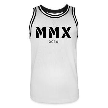 Roman numeral year of birth Made in 2010 - Men's Basketball Jersey - white/black - Front - AI Model Male 185 dark (185cm)