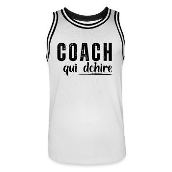 Coach Qui Déchire - Maillot de basket Homme - blanc/noir - Devant - AI Model Male 185 dark (185cm)