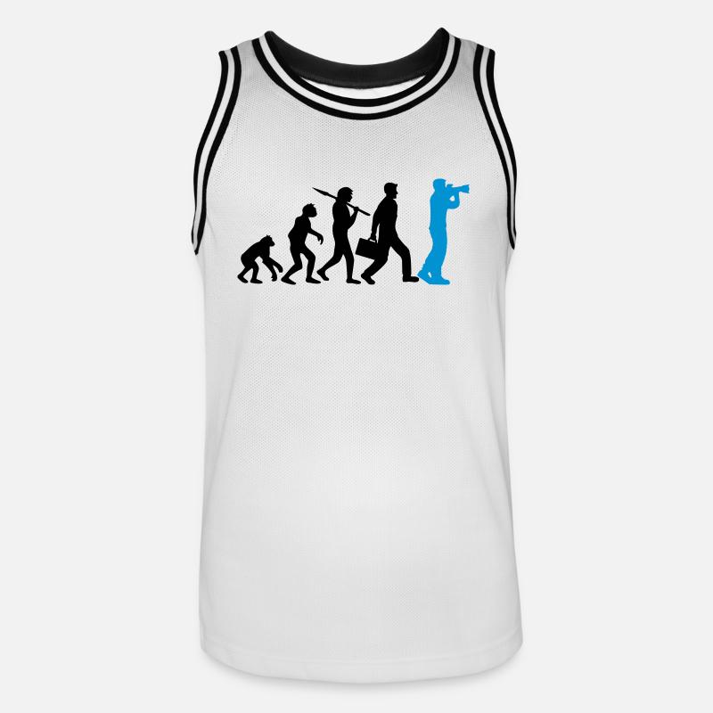 Photographe Caméra Evolution - Maillot de basket Homme - blanc/noir